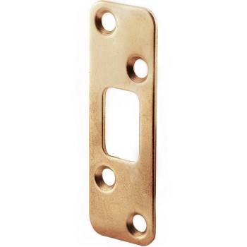 Kwikset 83223-005 Round Corner Deadbolt Strike Plate, Antique Brass Finish ~ 1.25" W X 3 5/8" H