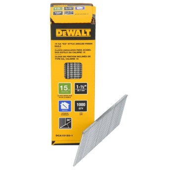 DeWalt 15GA Angled Finish Nails   1-1/2"  1000pk