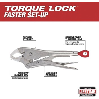 Milwaukee Torque Lock MaxBite Curved Locking Pliers - 10"