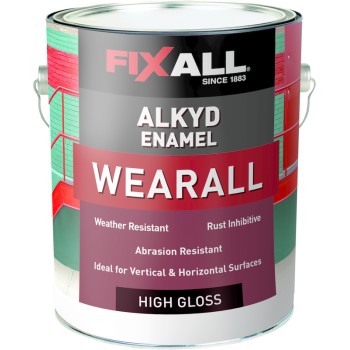 Fixall F24200-1 Fixall Wear-all Alkyd High Gloss Enamel, White ~ Gallon