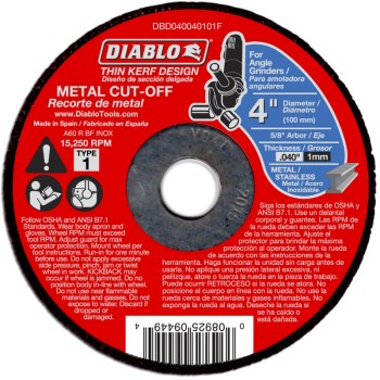 4" Metal Cut Disc