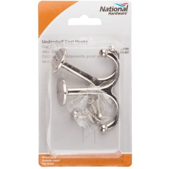 Undershelf Hook, Nickel ~ Pack of 2  