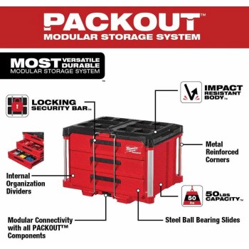 Milwaukee PACKOUT 3-Drawer Tool Box