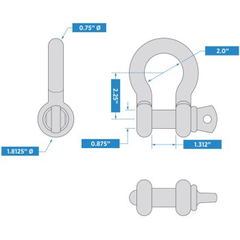 Galvanized Shackle - 3/4"