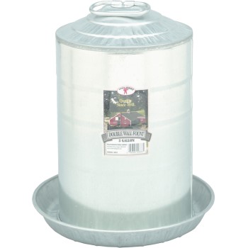 Poultry Waterer, Galvanized ~  Three Gallon Capacity 