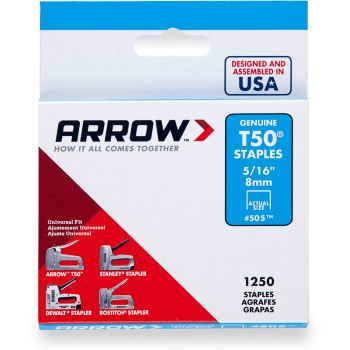 Arrow Fastener 50524 Staples, T50 Arrow Staple ~ 5/16"