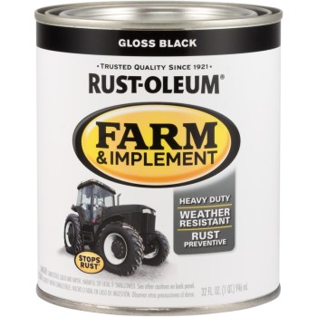 Rust-Oleum Farm and Implement Paint, Gloss Black ~ Quart