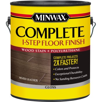 Minwax Complete One-Step Gloss Floor Finish, Aged Leather ~ Gallon