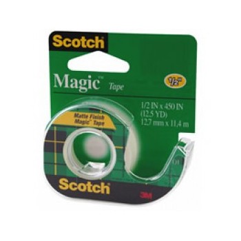 3M 02120001022 Scotch Tape - Magic Clear, 1/2" x 450"