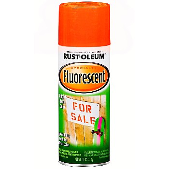 Rust-Oleum 1955830 Spray Paint, Fluorescent Red-Orange