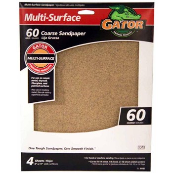 Ali Industries 4440 Multi Surface Sandpaper, 60 Grit ~  9  x 11 inches