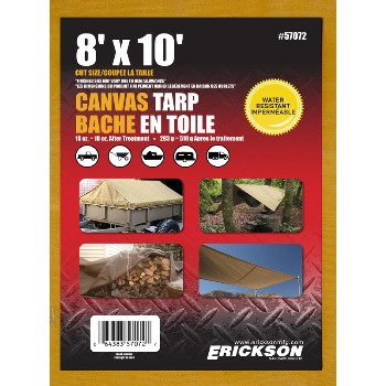 Erickson Mfg 57072 Canvas Tarp ~ 8 x 10