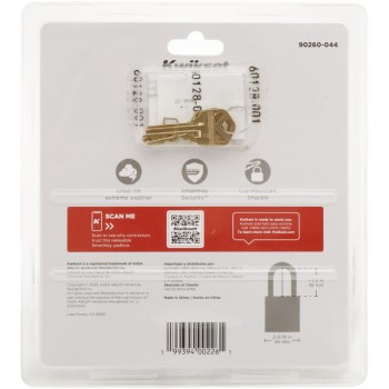 SmartKey Padlock, Keyed Alike - 2" Body, 1-1/2" Shackle, 2pk