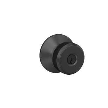 Schlage Bowery Keyed Entry Knob, Matte Black