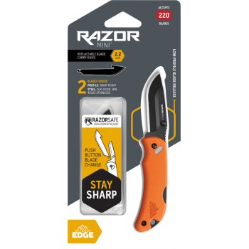 Outdoor Edge RazorMini Knife, Orange - 2.2"