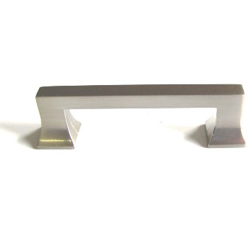 Art Deco Cabinet Pull, Satin Nickel Finish ~ 3" CTC