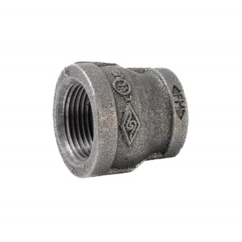 Anvil/Mueller Malleable Reducing Coupling, Black - 1" x 3/4"