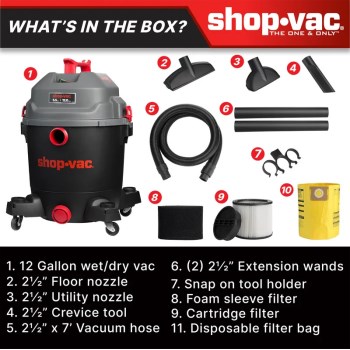 Shop-Vac Ultra Quiet Wet/Dry Vacuum - 12 Gal