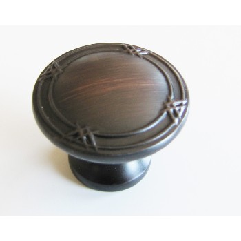 Hardware House 126332 Round Knob, Oil Rubbed Bronze ~ 1 5/16" 