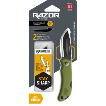 Outdoor Edge RazorMini Knife, OD Green - 2.2"