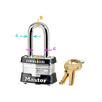 MasterLock 3KALF 3753 Laminated Steel Pin Tumbler Padlock ~ Keyed Alike 