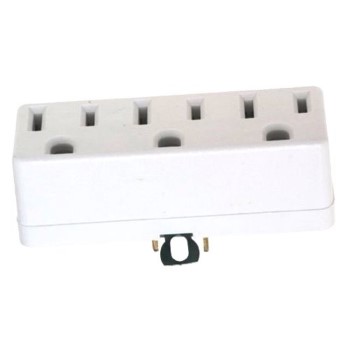 Leviton 002-698-2w Three Outlet Grounded Adapter ~ 15a - 125v