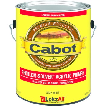 Cabot 140.0008022.007 Acrylic Primer,  Problem Solver - White ~ Gallon