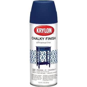 Krylon 4109 Chalky Finish Spray Paint, Ultramarine ~ 12 oz Cans
