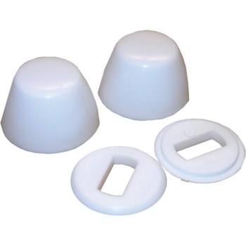 Larsen Round Plastic Toilet Bolt Caps  White   2pk
