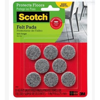 3M SP870 Felt Pads, Heavy Duty 8 pk ~ 1in.