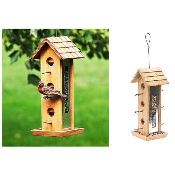 Perky-Pet®  Wood Tin Jay Bird Feeder ~ Approx 15.13"H x 6.47"D x 7.71"W