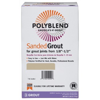 Custom Building Prod. PBG1657-4 PolyBlend Sanded Tile Grout, Delorean Gray ~ 7 lb