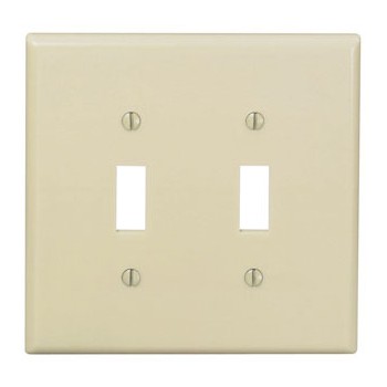 Leviton 001-PJ2-I Two-Toggle Switch Plate - ~ Ivory