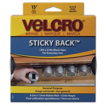 Black Sticky Back Velcro Tape, 15 ' x 3/4" 