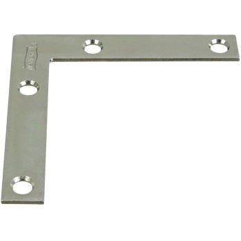 National N266-528 Corner Flat Brace, Zinc ~ 3" x 1/2"