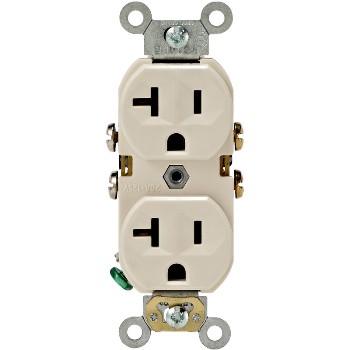 Leviton S06-0BR20-0TS Commercial Grade Duplex Receptacle - 20 Amp ~ Light Almond