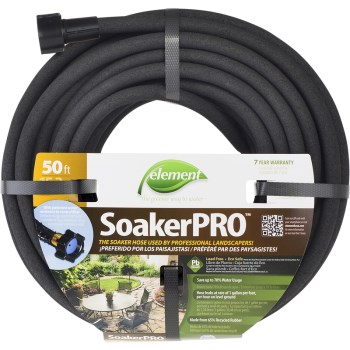 Swan Element Landscaping SoakerPro Hose, Black  ~ 3/8" x 50 Ft