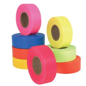 Flagging Tape, Plastic ~ 1" x 50', Lime
