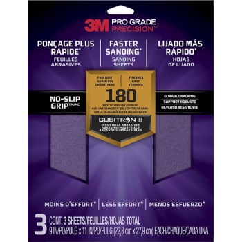 3M 051141342707 Pro Grade Sandpaper  180 Grit