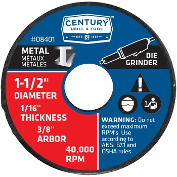 Century Drill & Tool   08401 3pk 1-1/2in. Mtl Cut Wheel