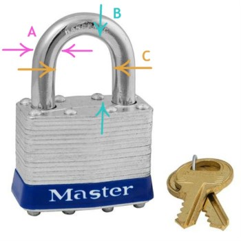 Laminated Steel Pin Tumbler Padlock, Keyed Alike: 3