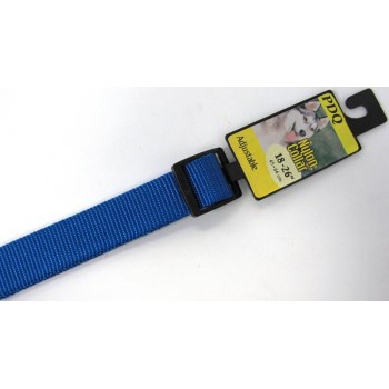 Blue Adjustable Collar ~  1 " x 18" to 26" 