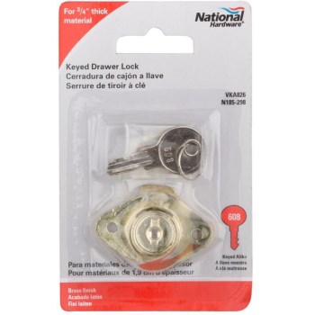 Brass Keyed Drawer Locks - Keyed Alike: 826