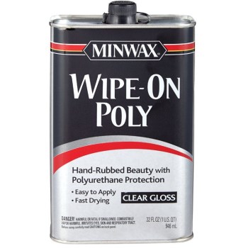Minwax 60900 Wipe-On Polyurethane, Warm Gloss - Quart
