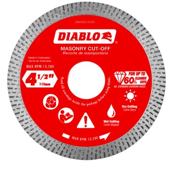 Diablo Diamond Continuous Rim Cut Off Disc   4-1/2"