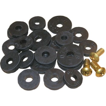 Larsen Flat Bibb Washer Assortment with Brass Screws   23pc