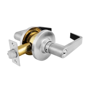 Commercial Lever Classroom  Door Lock,  Brushed Chrome Finish ~  4 KA