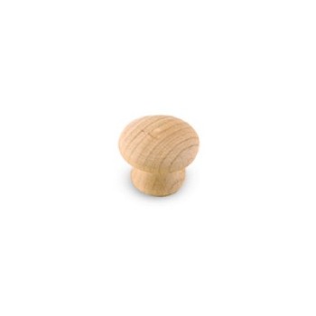 Knob - Mushroom Style - Wood Finish - 1.25 inch