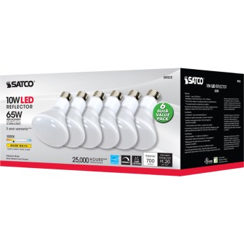 Satco Products S9022 Led 10w 6pk Br30 Bulb