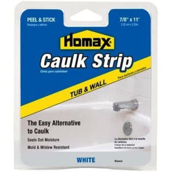 Homax   017177300153 Tub &amp; Wall Caulk Strip, White  ~ 7/8" x 11 Ft. 